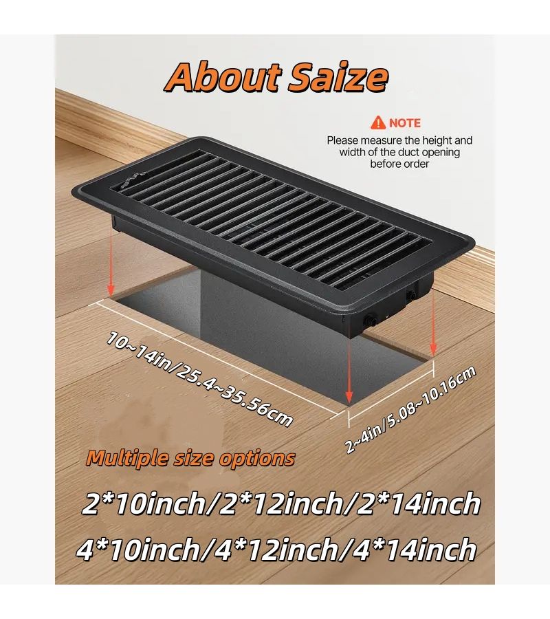 Heavy Duty Metal Floor Vent 4x14 Inch Light Luxury Electroplated Silvery - Image 3