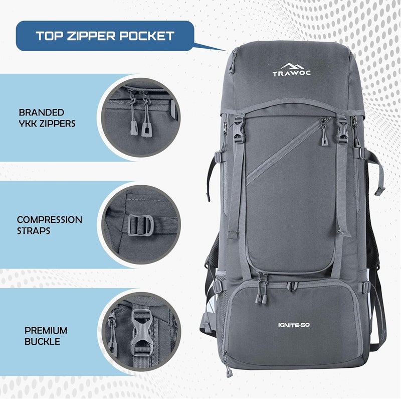 TRAWOC IGNITE 50L Travel Backpack - Image 2