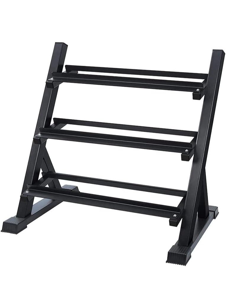 1441 فيتنس رف دمبل من 1441 فيتنس بروسبورتس 3 طوابق لتخزين 8 أزواج – حامل أثقال قوي ومتعدد المستويات – منظم دمبل مدمج للمنزل والنادي الرياضي – إطار فولاذي متين يتحمل حتى 500 كجم – تصميم موفر للمساحة ومناسب لجميع أنواع الدمبل - Image 1