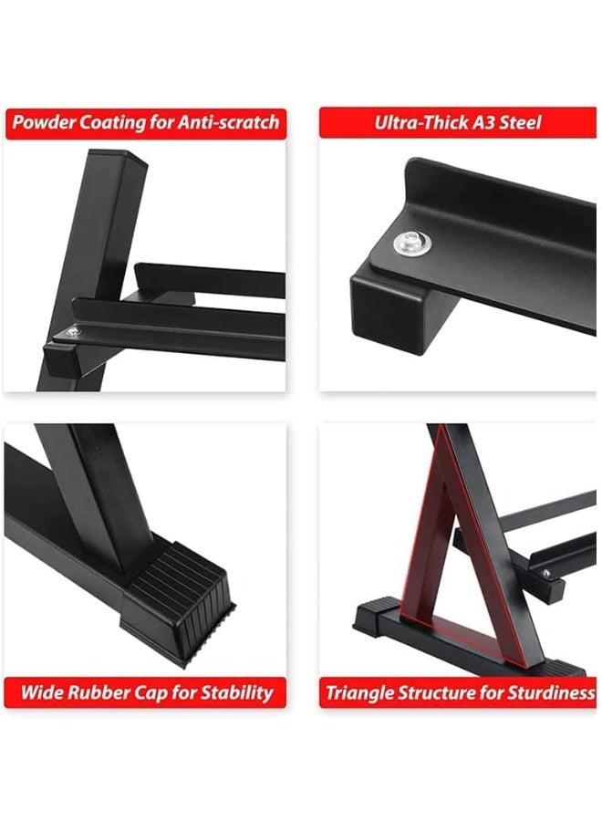 1441 فيتنس رف دمبل من 1441 فيتنس بروسبورتس 3 طوابق لتخزين 8 أزواج – حامل أثقال قوي ومتعدد المستويات – منظم دمبل مدمج للمنزل والنادي الرياضي – إطار فولاذي متين يتحمل حتى 500 كجم – تصميم موفر للمساحة ومناسب لجميع أنواع الدمبل - Image 5