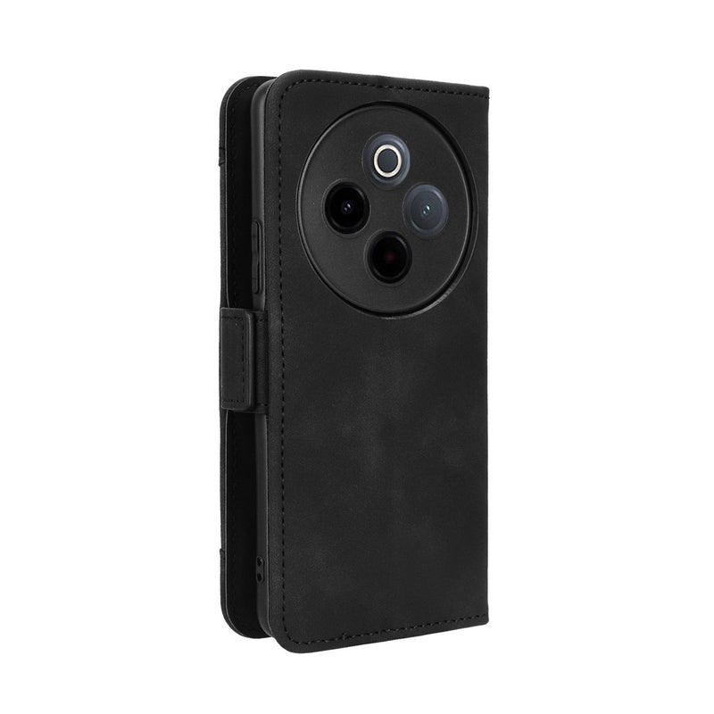 HuHa Case Cover For vivo T4 5G / iQOO Z10 5G Global Skin Feel Calf Texture Card Slots Leather Phone Case(Black) - Image 3
