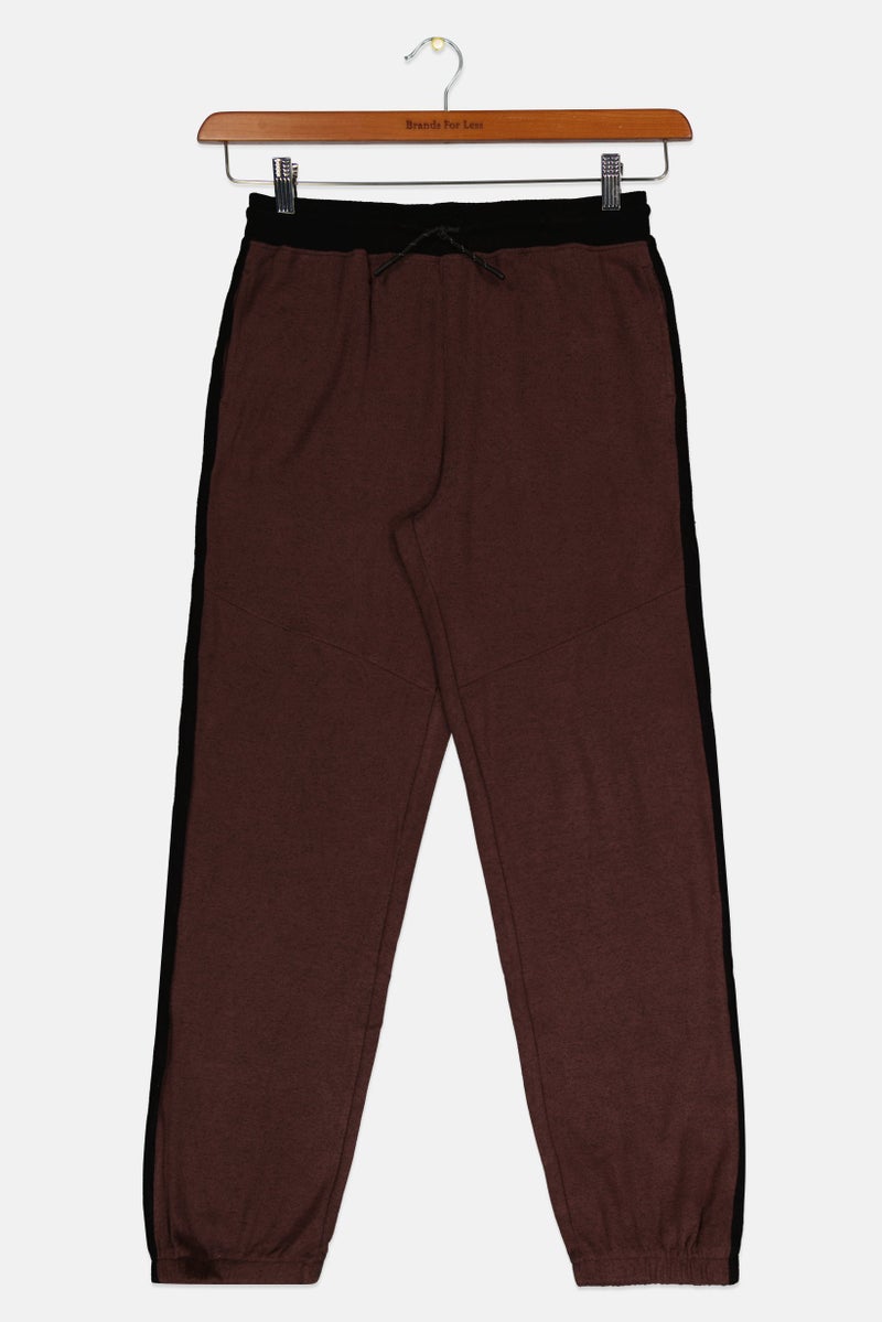 RUNWAY Kids Boy Drawstring Coloblock Jogger Pants, Brown - Image 2