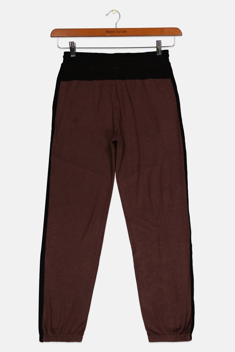 RUNWAY Kids Boy Drawstring Coloblock Jogger Pants, Brown - Image 1