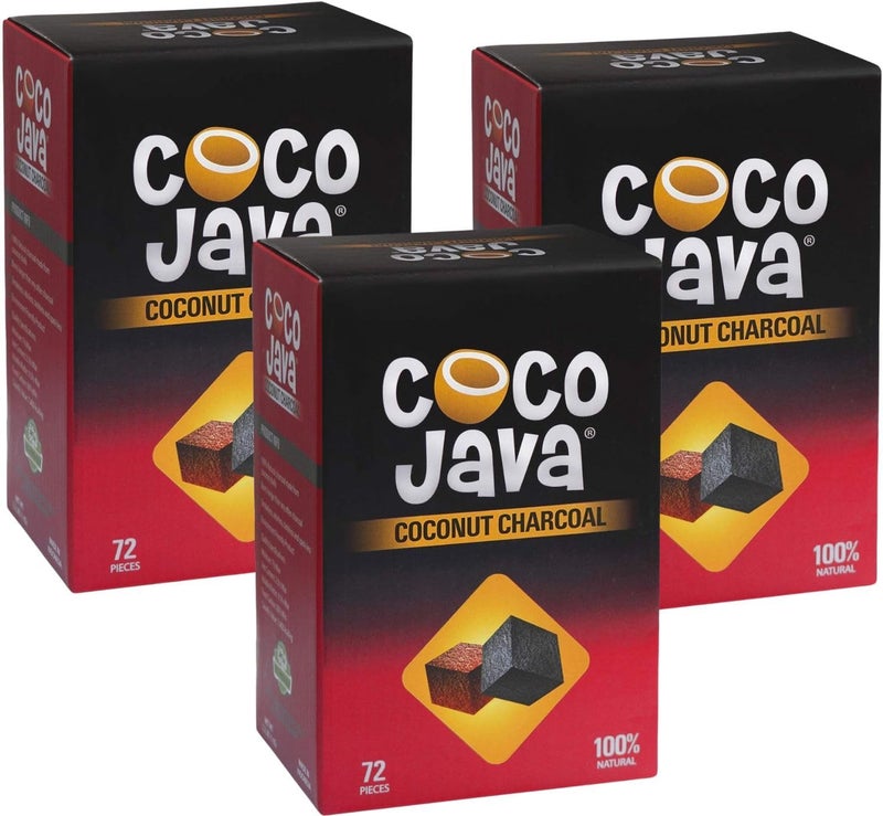 Natural Coconut Charcoal 72 Pieces / 1 KG Cubes (72 Count (Pack of 3))