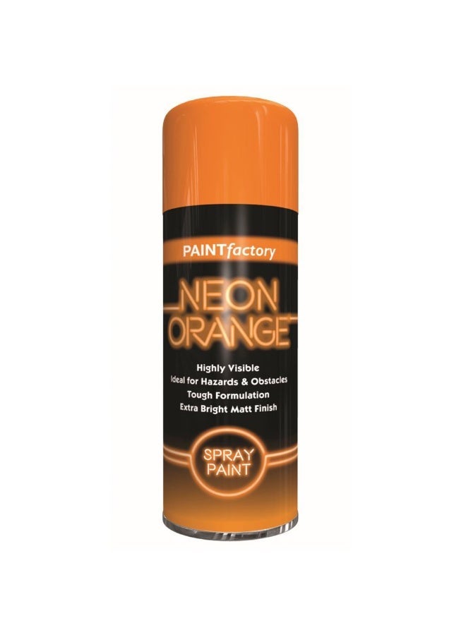 مصنع الطلاء طلاء بخاخ باينت فاكتوري نيون عالي الوضوح باللون البرتقالي مائتا ملليلتر – لون زاهي وجذاب يضيف لمسة من السطوع إلى أي سطح. - Image 4