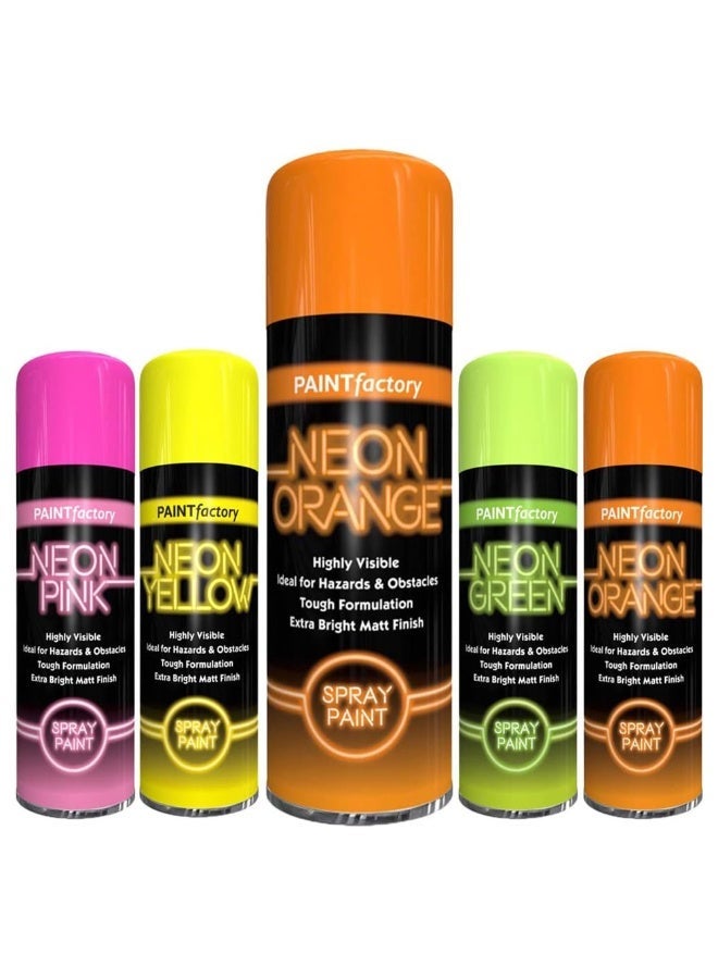 مصنع الطلاء طلاء بخاخ باينت فاكتوري نيون عالي الوضوح باللون البرتقالي مائتا ملليلتر – لون زاهي وجذاب يضيف لمسة من السطوع إلى أي سطح. - Image 2