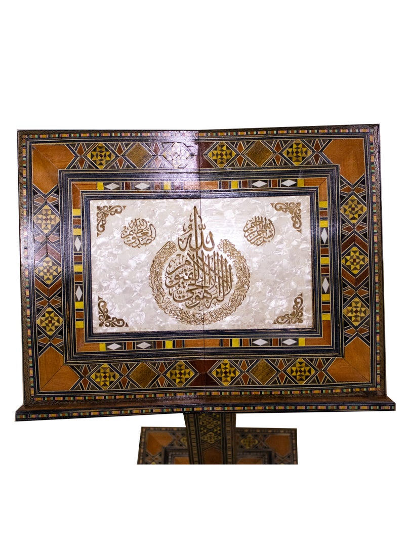 REBENUO Handmade Damascus mosaic Quran stand large Size - Image 3