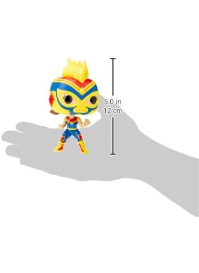 Funko Funko POP Marvel: Luchadores - Captain Marvel, Multicolor, Standard  - Image 4