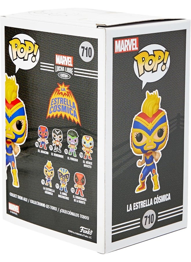 Funko Funko POP Marvel: Luchadores - Captain Marvel, Multicolor, Standard  - Image 2