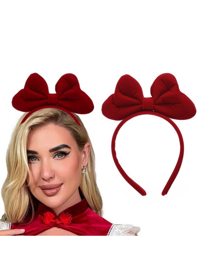 Gangel Big Bow Headbands Red Bows Headband Large Bow Hairband Bowknot Hair Hoop Birthday Party Costume Hair Accessories For Women And Girls - Image 1