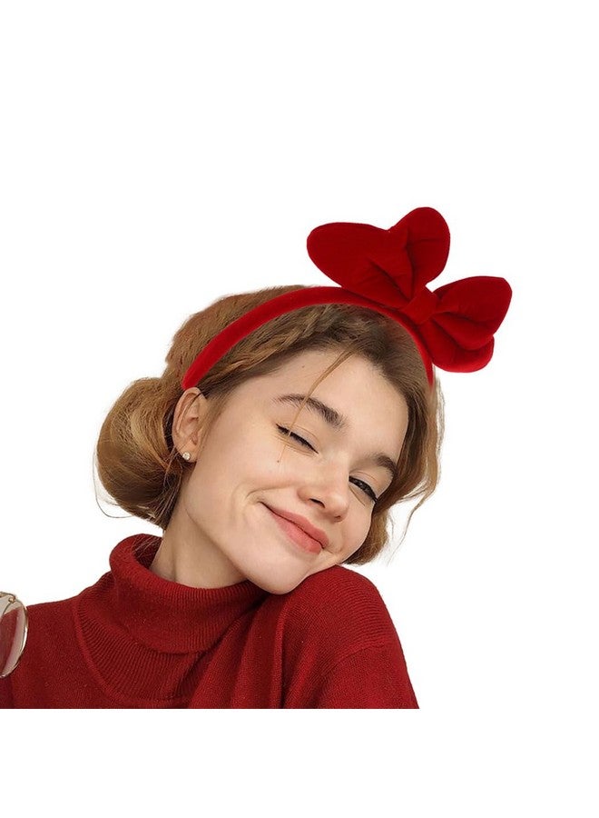 Gangel Big Bow Headbands Red Bows Headband Large Bow Hairband Bowknot Hair Hoop Birthday Party Costume Hair Accessories For Women And Girls - Image 2