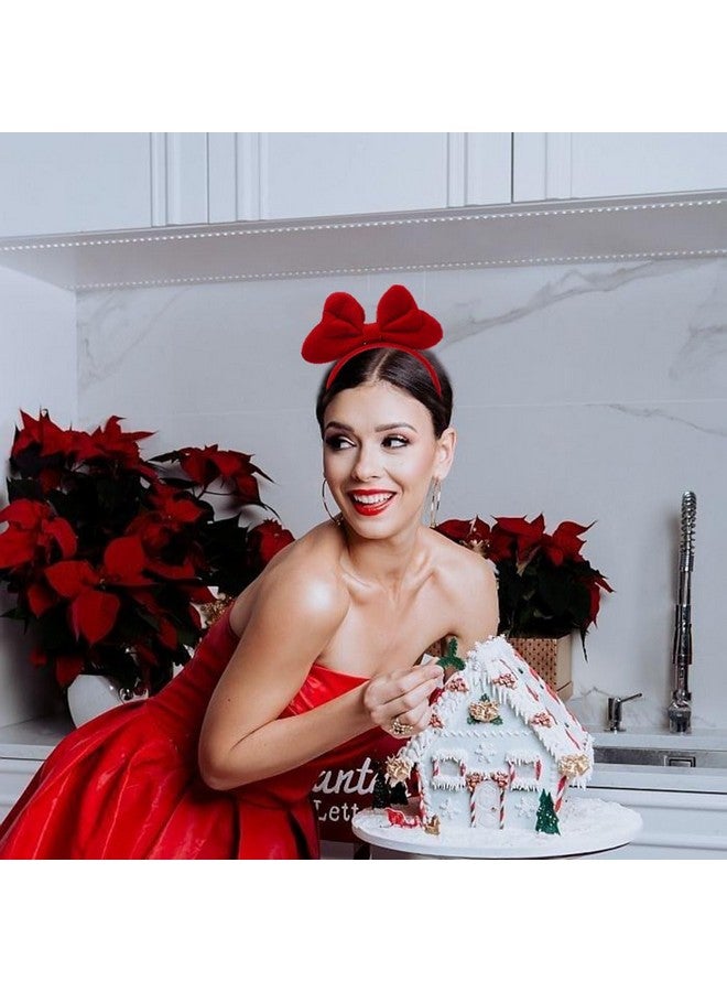 Gangel Big Bow Headbands Red Bows Headband Large Bow Hairband Bowknot Hair Hoop Birthday Party Costume Hair Accessories For Women And Girls - Image 4