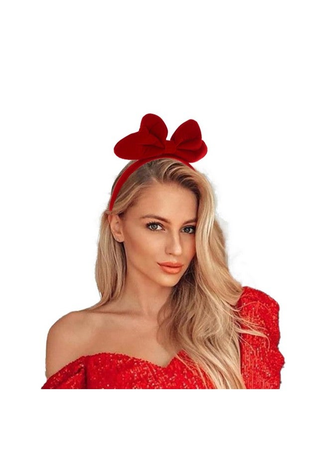 Gangel Big Bow Headbands Red Bows Headband Large Bow Hairband Bowknot Hair Hoop Birthday Party Costume Hair Accessories For Women And Girls - Image 3