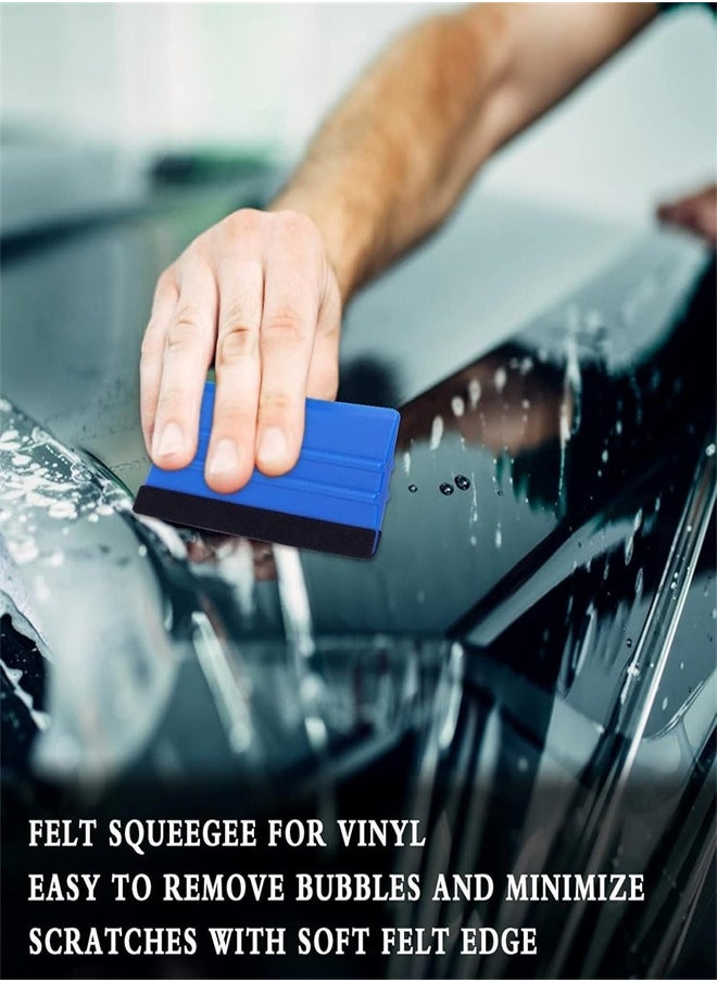 Generic 3D Carbon Fiber Car Wrap Roll，Black Carbon Fiber Vinyl Tape Auto Wrapping Film Adhesive Vinyl Wrap for Car DIY Car Waterproof Carbon Film with Felt Squeegee and Utility Knife (2in x 32ft)  - Image 3