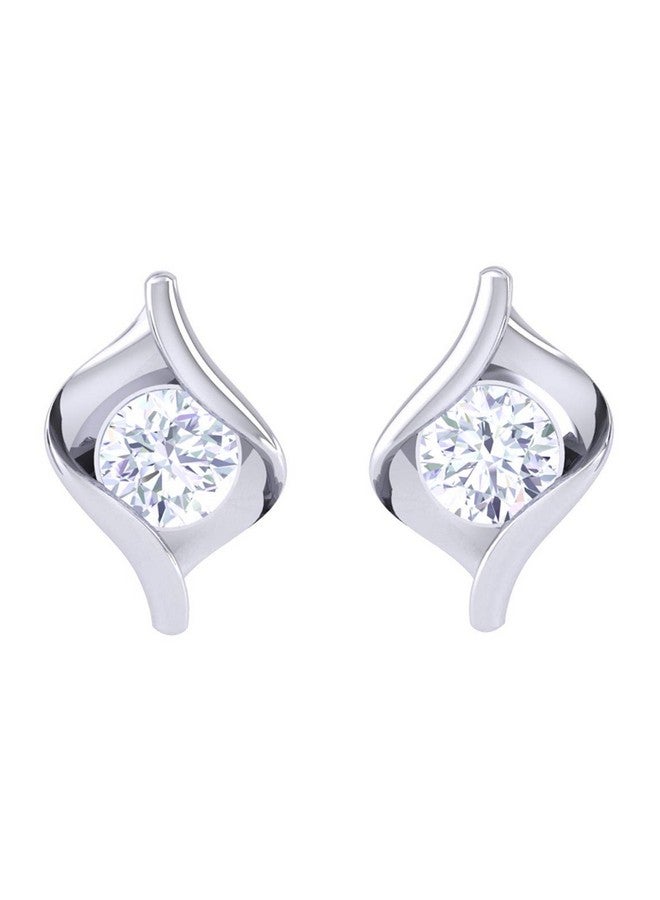 CLARA أقراط ميا سوليتير مصنوعة من زيركونيا سويسرية فضة استرلينية 925 مطلية بالبلاتين | هدية للنساء والفتيات - Image 1