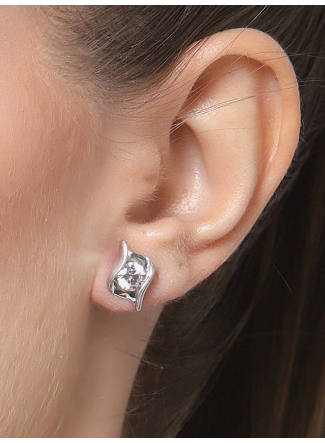 CLARA أقراط ميا سوليتير مصنوعة من زيركونيا سويسرية فضة استرلينية 925 مطلية بالبلاتين | هدية للنساء والفتيات - Image 5