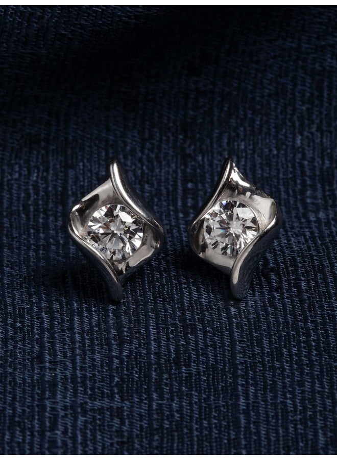 CLARA أقراط ميا سوليتير مصنوعة من زيركونيا سويسرية فضة استرلينية 925 مطلية بالبلاتين | هدية للنساء والفتيات - Image 2