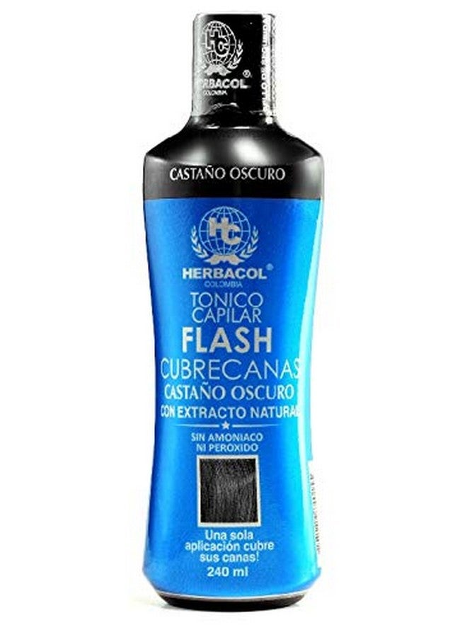 Herbacol Dark Brown "Flash" Gray Hair Cover ; Ammonia And Peroxide Free ; Herbacol Castaño Oscuro "Flash" Cubrecanas ; Sin Amoniaco Ni Peroxido ; 8.1 Fl Oz. - Image 1
