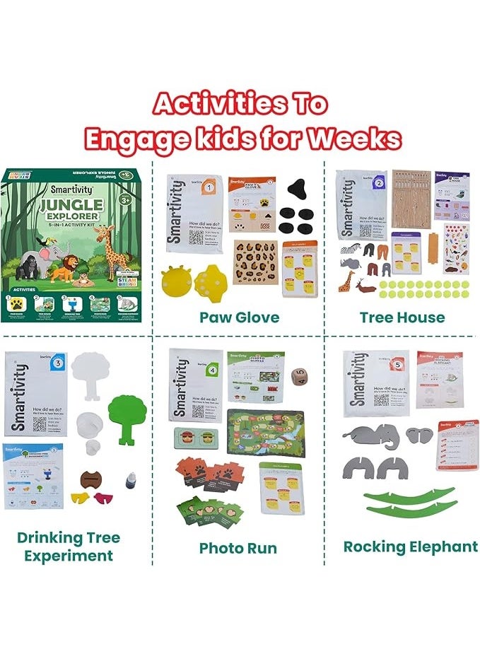 سمارتيفيتي مجموعة أنشطة تعليمية وترفيهية من سمارتيفيتي، مستكشف الغابة، للأطفال من عمر 3 إلى 5 سنوات، 5 ألعاب ممتعة للبنات والأولاد من عمر 3 و4 و5 سنوات - Image 5