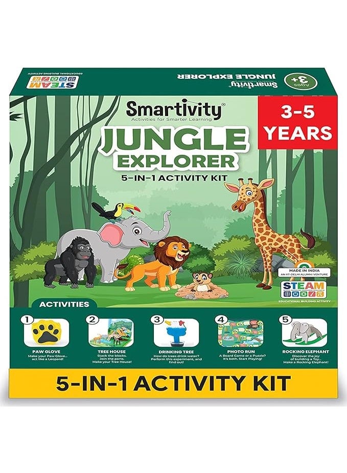 سمارتيفيتي مجموعة أنشطة تعليمية وترفيهية من سمارتيفيتي، مستكشف الغابة، للأطفال من عمر 3 إلى 5 سنوات، 5 ألعاب ممتعة للبنات والأولاد من عمر 3 و4 و5 سنوات - Image 1
