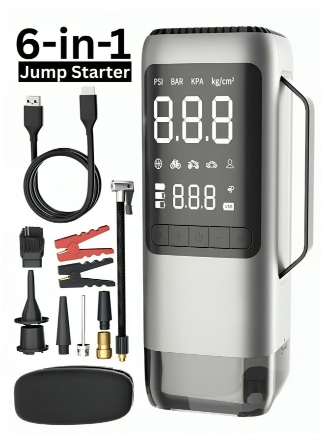 BICCHOO Multifunctional Jump Starter Emergency Power Supply Power Bank LED Light with Digital Screen Jump Starter with Inflator and Car Vacuum Cleaner All in one - Image 1