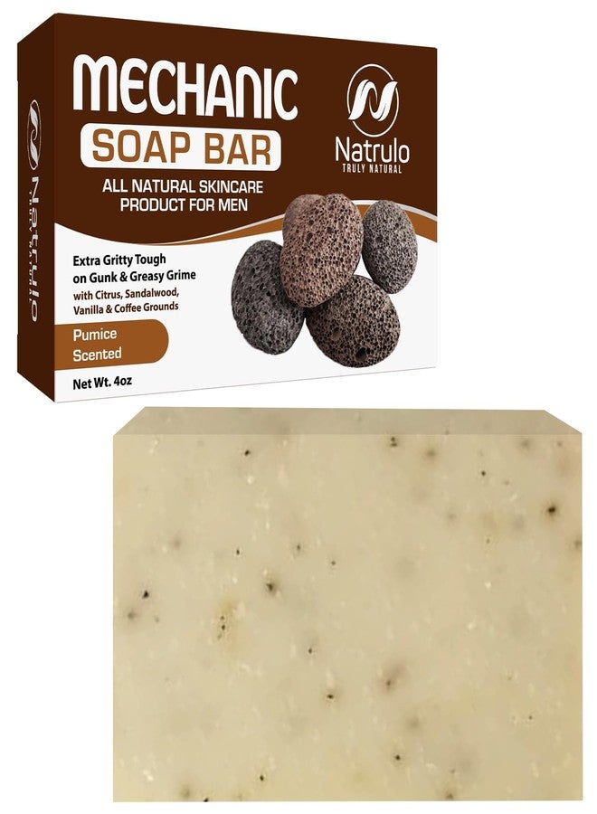 Natrulo Men’s Natural Mechanic Soap for Hands & Body, 4oz Scented Pumice Soap Bar for Him – Extra Gritty Tough on Gunk & Greasy Grime – Quality Soap Handcrafted in the USA - Image 1