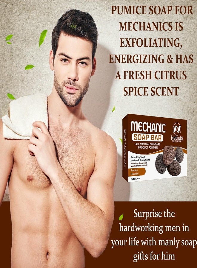 Natrulo Men’s Natural Mechanic Soap for Hands & Body, 4oz Scented Pumice Soap Bar for Him – Extra Gritty Tough on Gunk & Greasy Grime – Quality Soap Handcrafted in the USA - Image 4
