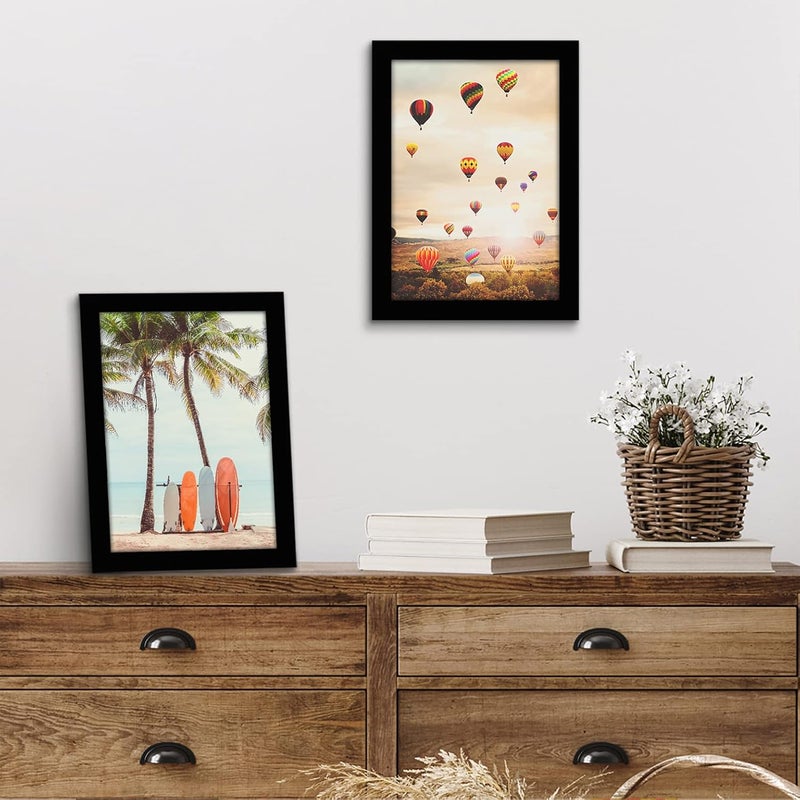 Americanflat 7x10 Picture Frame with Shatter-Resistant Glass - Gallery Style Frame with Engineered Wood - Signature Collection - Photo Frame for Tabletop and Wall Display - Black - Image 4