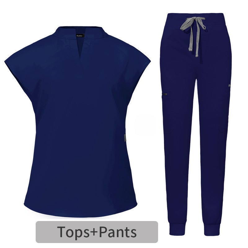 Comfortable Scrub Nurse Uniform for Women 42051-Blue  - Image 4