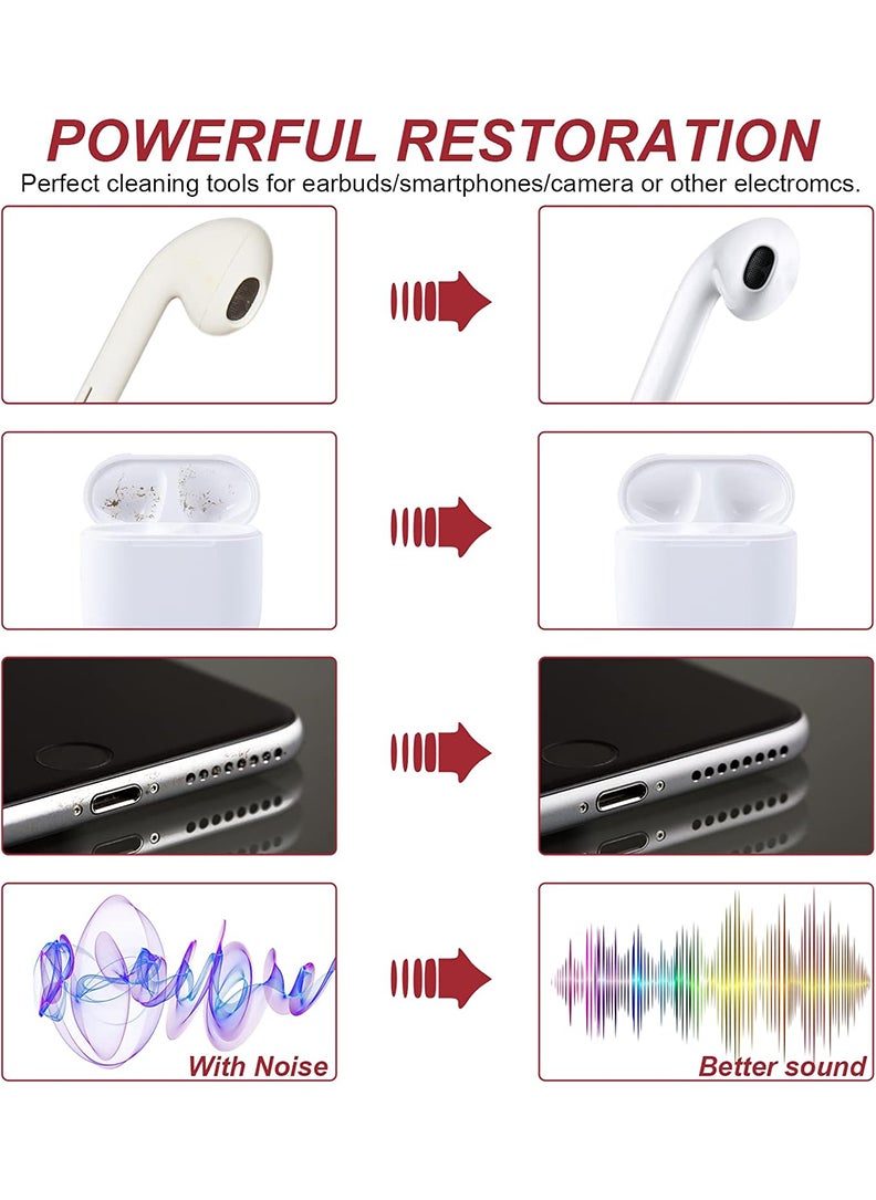 Cleaner Kit for Airpods Earbuds Cleaning Pen Bluetooth Headphone Case Cleaning Tool Airpods Pro 1 2 3 iPhone Camera Etc Ear Wax Cleaner (Black)