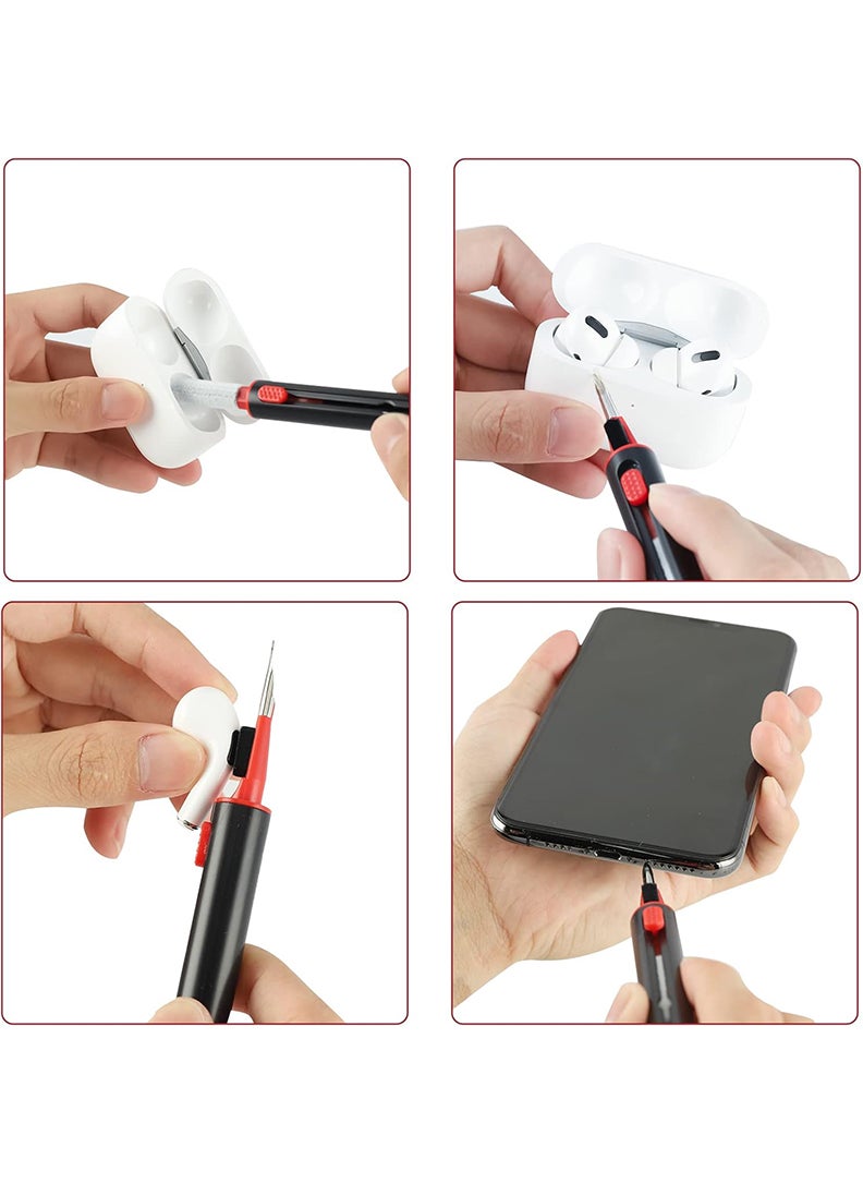 Cleaner Kit for Airpods Earbuds Cleaning Pen Bluetooth Headphone Case Cleaning Tool Airpods Pro 1 2 3 iPhone Camera Etc Ear Wax Cleaner (Black)