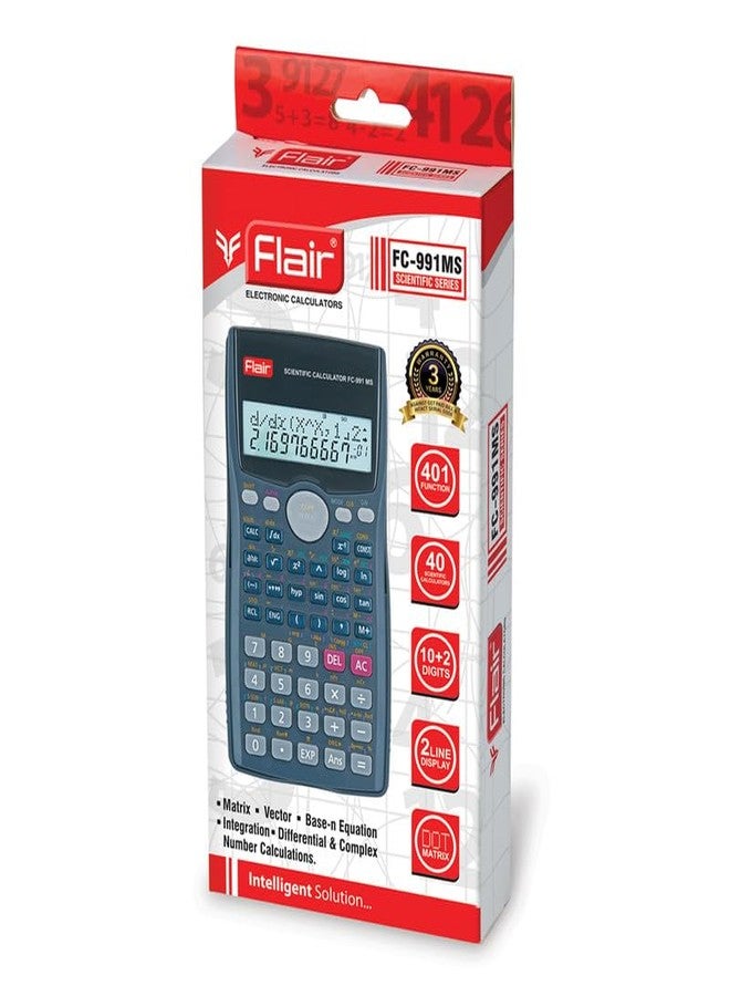 Flair FC-991 MS Scientific Calculator | 401 Functions with 40 Scientific Calculations | Two Line Display | Matrix & Vector Calculations | Two Way Power | 10 + 2 Digits Calculator | Black, Pack of 1 - Image 5