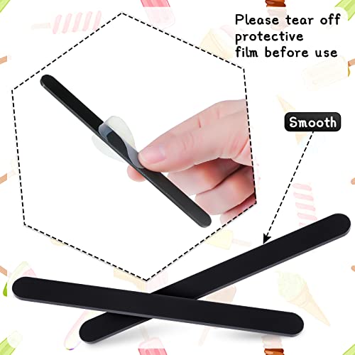 Romooa 30 Pieces Acrylic Sticks Reusable Cakesicle Sticks Cake Pop Mold Mirror Ice Pop Sticks Ice Cream Cakesicle Mold for Home Cake Candy Gifts Party Craft (4.5 Inches, Black) - Image 2