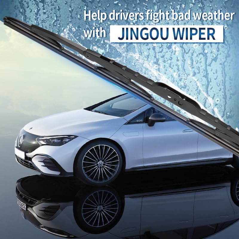 JINGOU 22''+17'' Wiper Blades, Compatible with 2016-2020 Toyota Yaris Premium All-Season Windshield Wiper Blades-Driver and Passenger Side,Automotive Replacement Windshield Wiper Blade (Pack Of 2) - Image 3