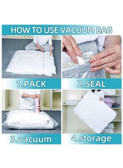 Vacuum Storage Bags 8 Pieces (3 x Jumbo, 2 x Large, 3 x Medium) for Comforters Blankets Clothes Pillows Travel Space Saver Seal Bag Hand Pump Included - pzsku/ZADF2D272A786B4086B8AZ/45/_/1660291557/142e0a5d-99de-4611-9811-eaa0bcbbc01f