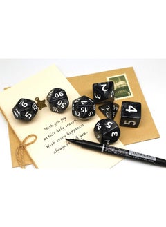 HD Dice DND Dice Set 25mm RPG Dice for Dungeons and Dragons DD Pathfinder MTG Role Playing Dice Giant Black Polyhedral Dice with Dice Bag  - Image 4