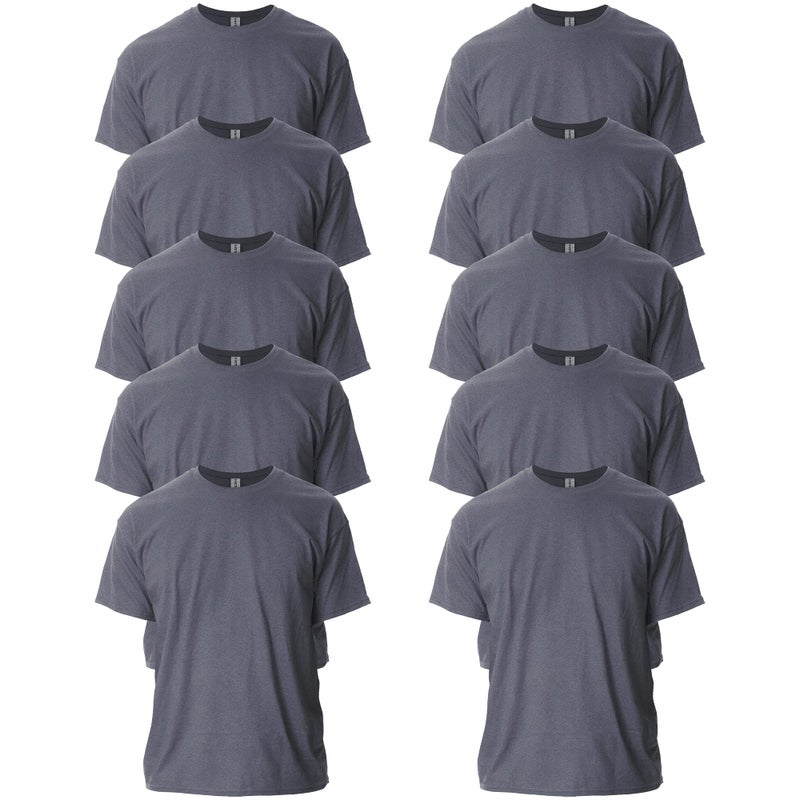 Gildan Adult Ultra Cotton T-Shirt, Style G2000, Multipack, Dark Heather (10-Pack), Large - Image 1