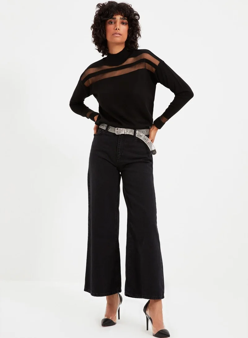 trendyol Mesh Insert Sweater