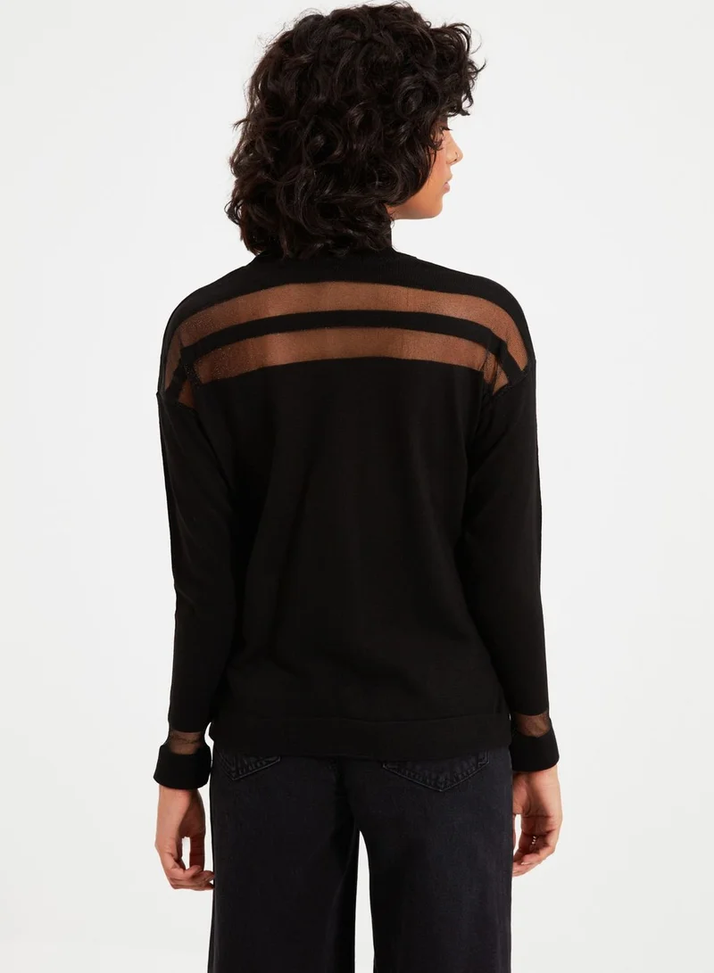 trendyol Mesh Insert Sweater
