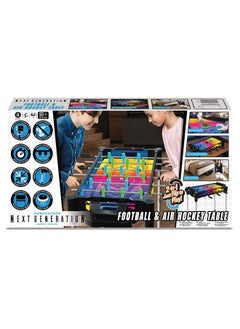Ambassador 27" (68.5cm) 2-in-1 Reversible Football (Foosball/Soccer) & Hover Puck Air Hockey Table Neon Version  - Image 1