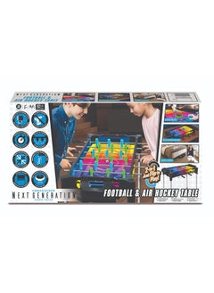 Ambassador 27" (68.5cm) 2-in-1 Reversible Football (Foosball/Soccer) & Hover Puck Air Hockey Table Neon Version  - Image 5