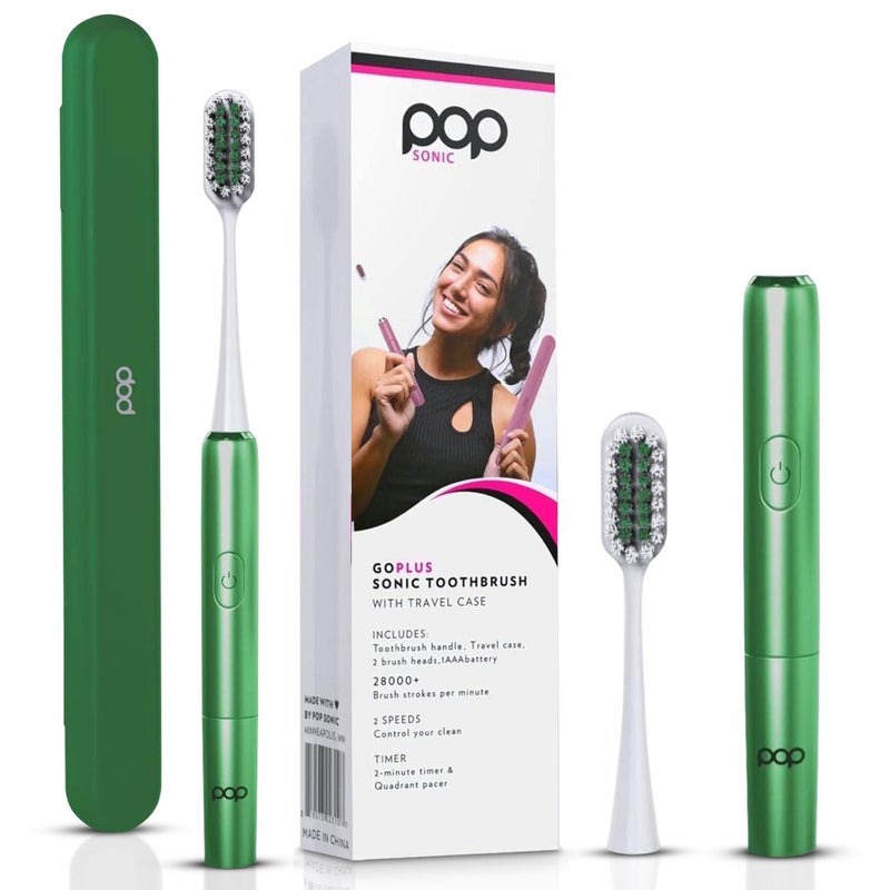 Go Plus Sonic Toothbrushes for Adults wElectric Toothbrush Case Electric Toothbrush for Adults Kids Sonic Toothbrush w 2 Speeds 1800024000 Vibrations Per Minute Emerald Green