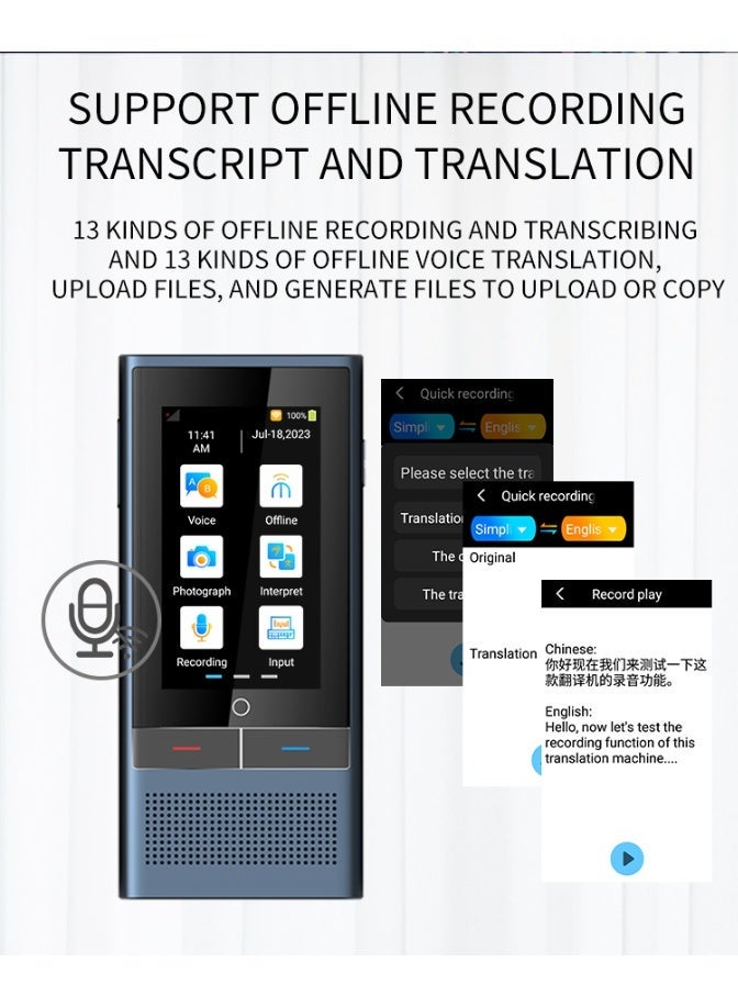 Smart Voice Translator Device with 142 Languages, HD Touch Screen, Photo Translation & Noise Reduction - Image 2