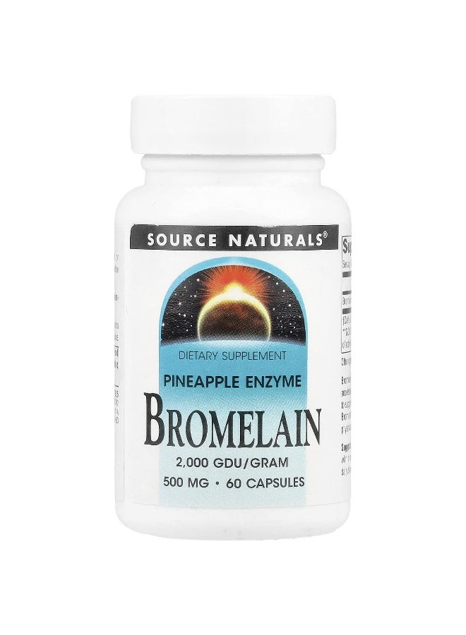 Source Naturals سورس ناتشورالز، بروميلين، 500 ملغ، 60 كبسولة - Image 1