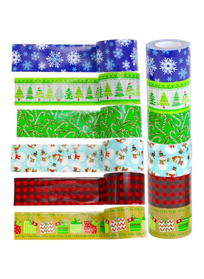 Iconikal Christmas Style Printed Duct Tape, 6 Styles, 2 Inches X 10 Yards, 12-Pack  - Image 1