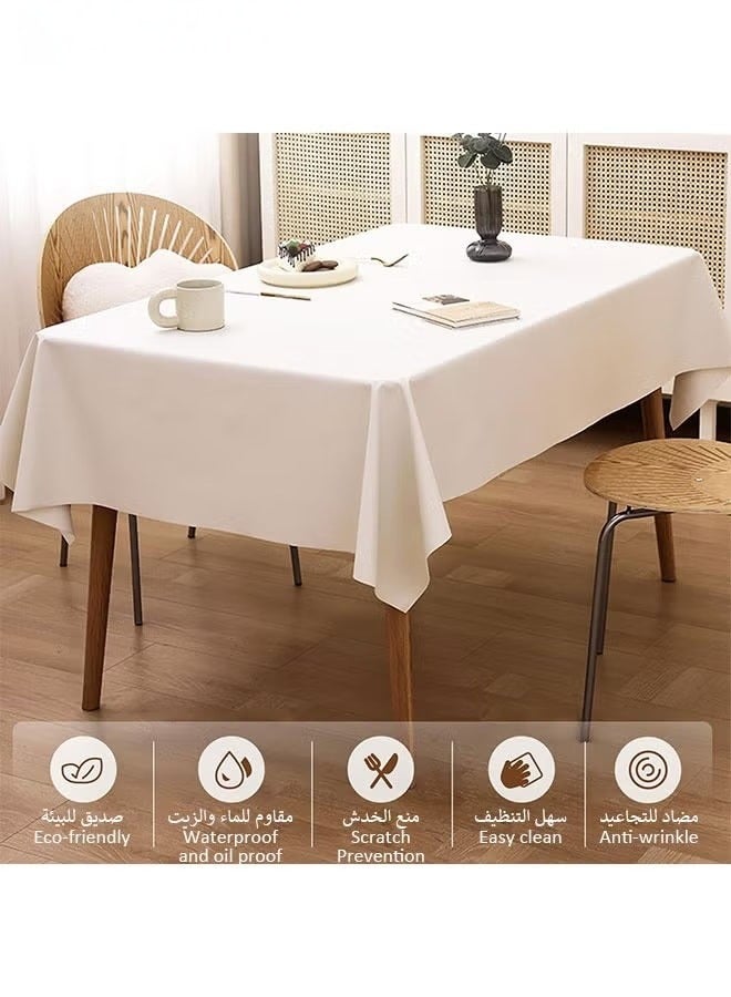 Anmi Lambskin Tablecloth, 140*200CM Waterproof Table Cloth, Wrinkle Resistant Tablecloths Water and Oil Resistant Desk Cover for Dining Room - Image 4