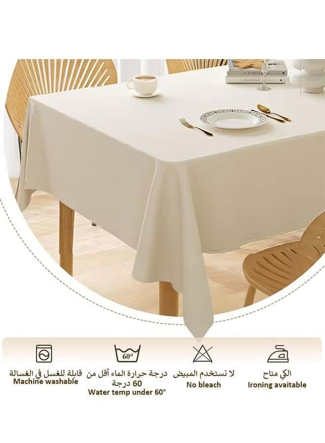 Anmi Lambskin Tablecloth, 140*200CM Waterproof Table Cloth, Wrinkle Resistant Tablecloths Water and Oil Resistant Desk Cover for Dining Room - Image 5