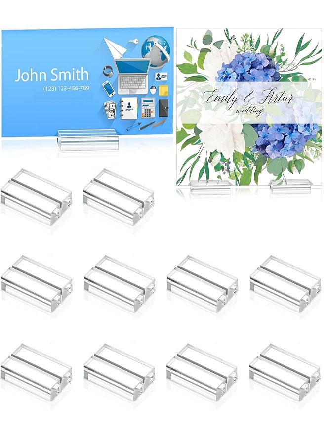 Acrylic Place Card Holders, 10pcs Name Card Holder Stands Clear Table Number Stands Wedding Sign Holders Display Stand for Table Wedding Photos Office Menu Meeting - Image 1