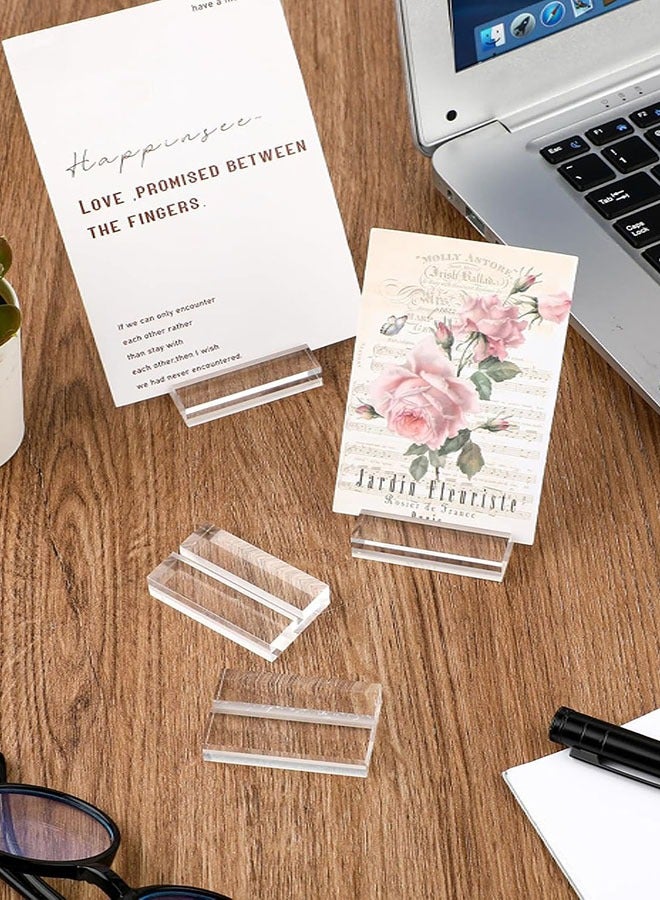 Acrylic Place Card Holders, 10pcs Name Card Holder Stands Clear Table Number Stands Wedding Sign Holders Display Stand for Table Wedding Photos Office Menu Meeting - Image 4