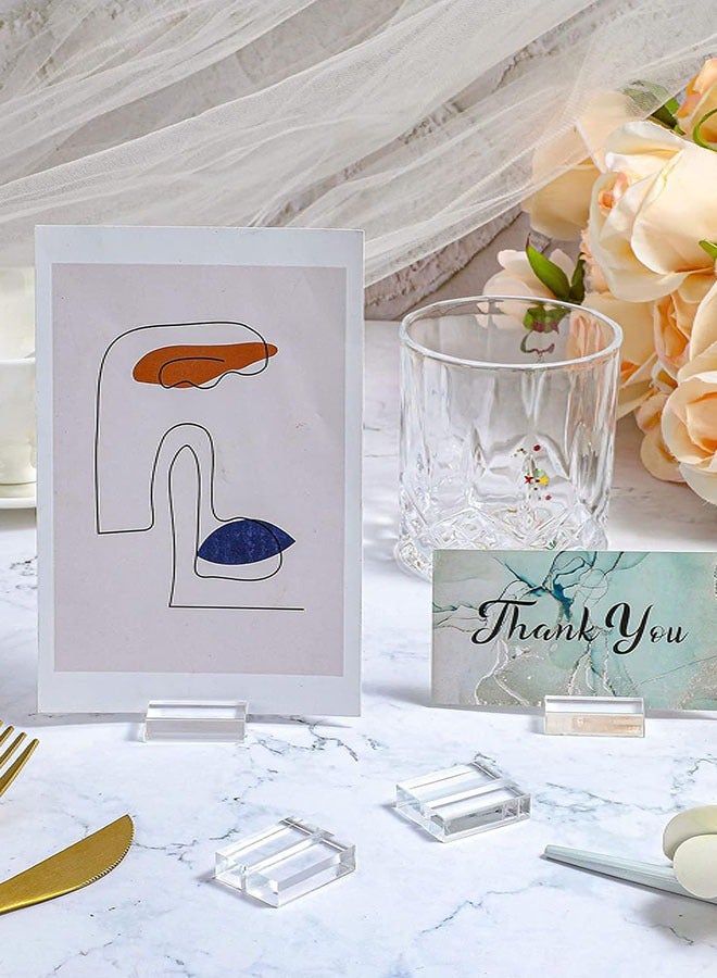Acrylic Place Card Holders, 10pcs Name Card Holder Stands Clear Table Number Stands Wedding Sign Holders Display Stand for Table Wedding Photos Office Menu Meeting - Image 5